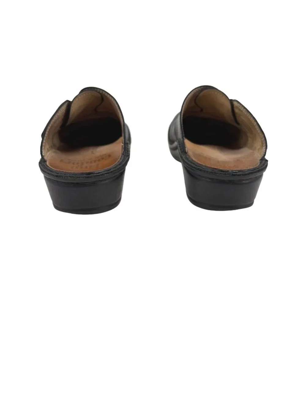 Finn Comfort Womens EU 39 Leather Clogs Black Slip-On Orthopedic Comfort Shoe